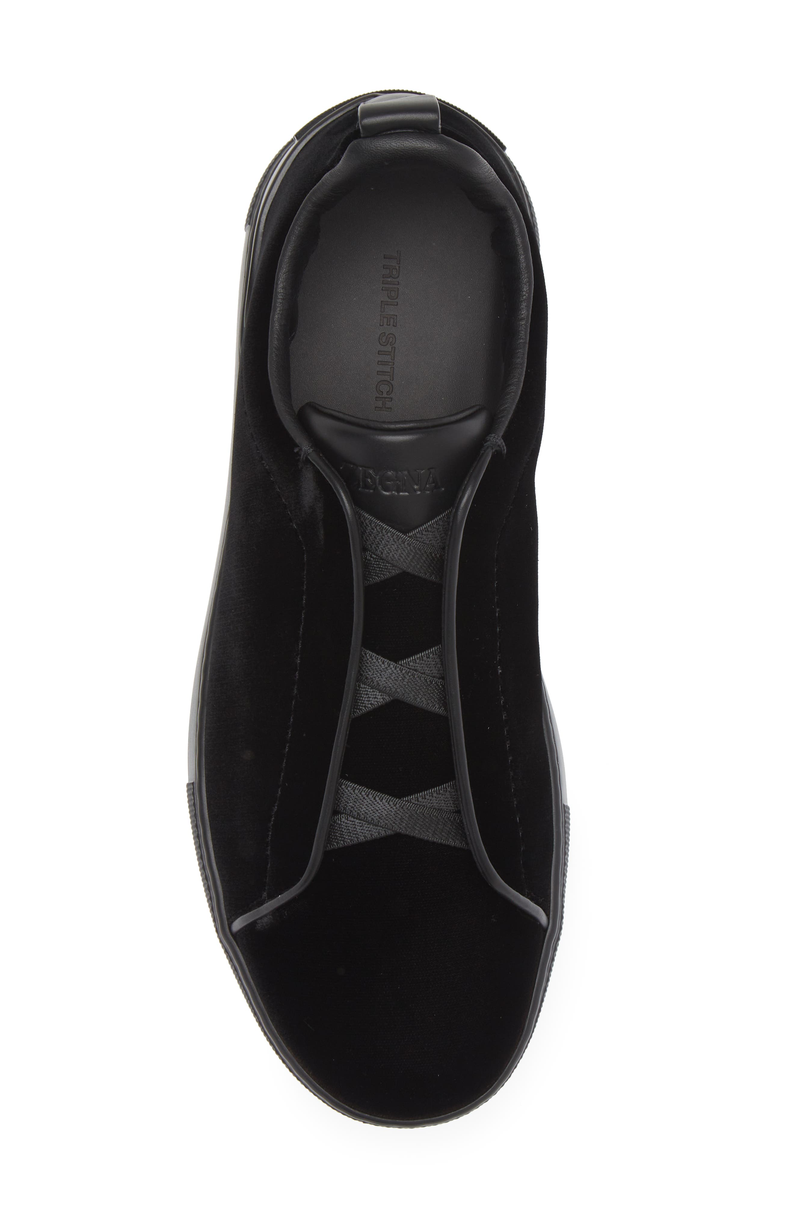 ZEGNA Triple Stitch Velvet Sneaker, Alternate, color, 