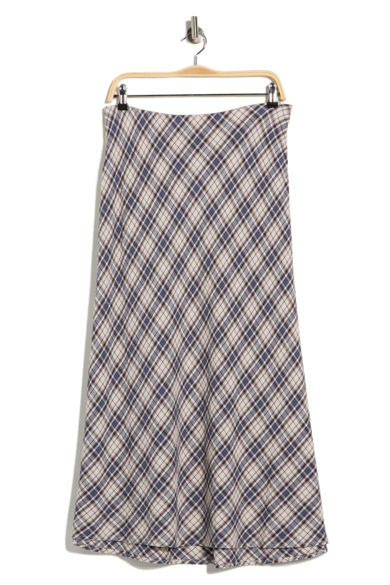 Plaid Maxi Skirt, Main, color, ECRU / NAVY