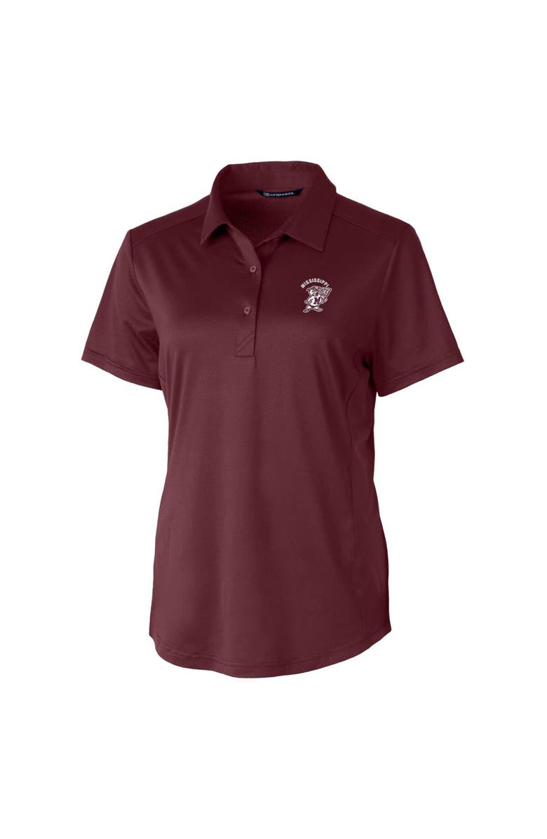Cutter & Buck Women's Cutter & Buck Maroon Mississippi State Bulldogs Vault Prospect Textured Stretch Polo, Alternate, color, 