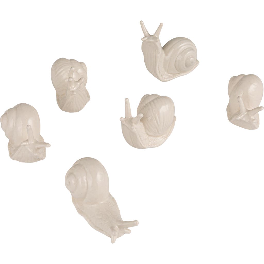 Storied Home 6-piece Stoneware Snails Accent Decor, White