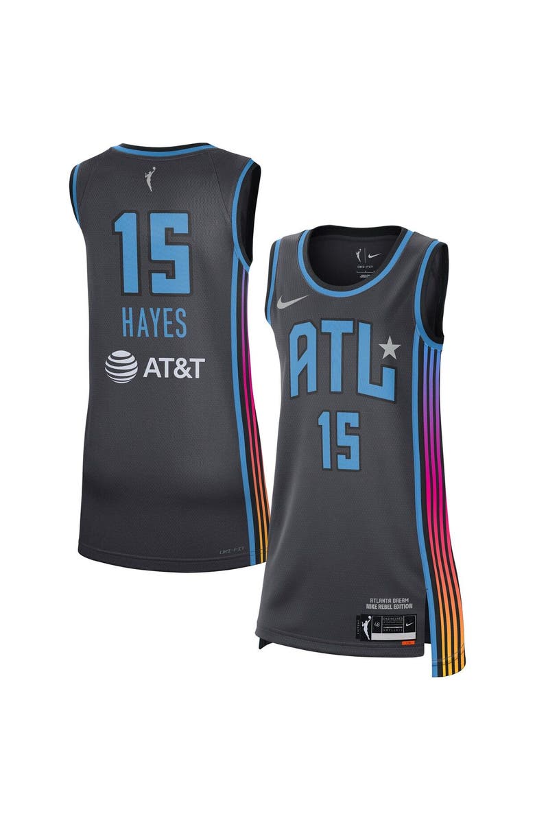 Nike Women's Nike Tiffany Hayes Black Atlanta Dream 2021 Rebel Edition Victory Player Jersey, Main, color, 