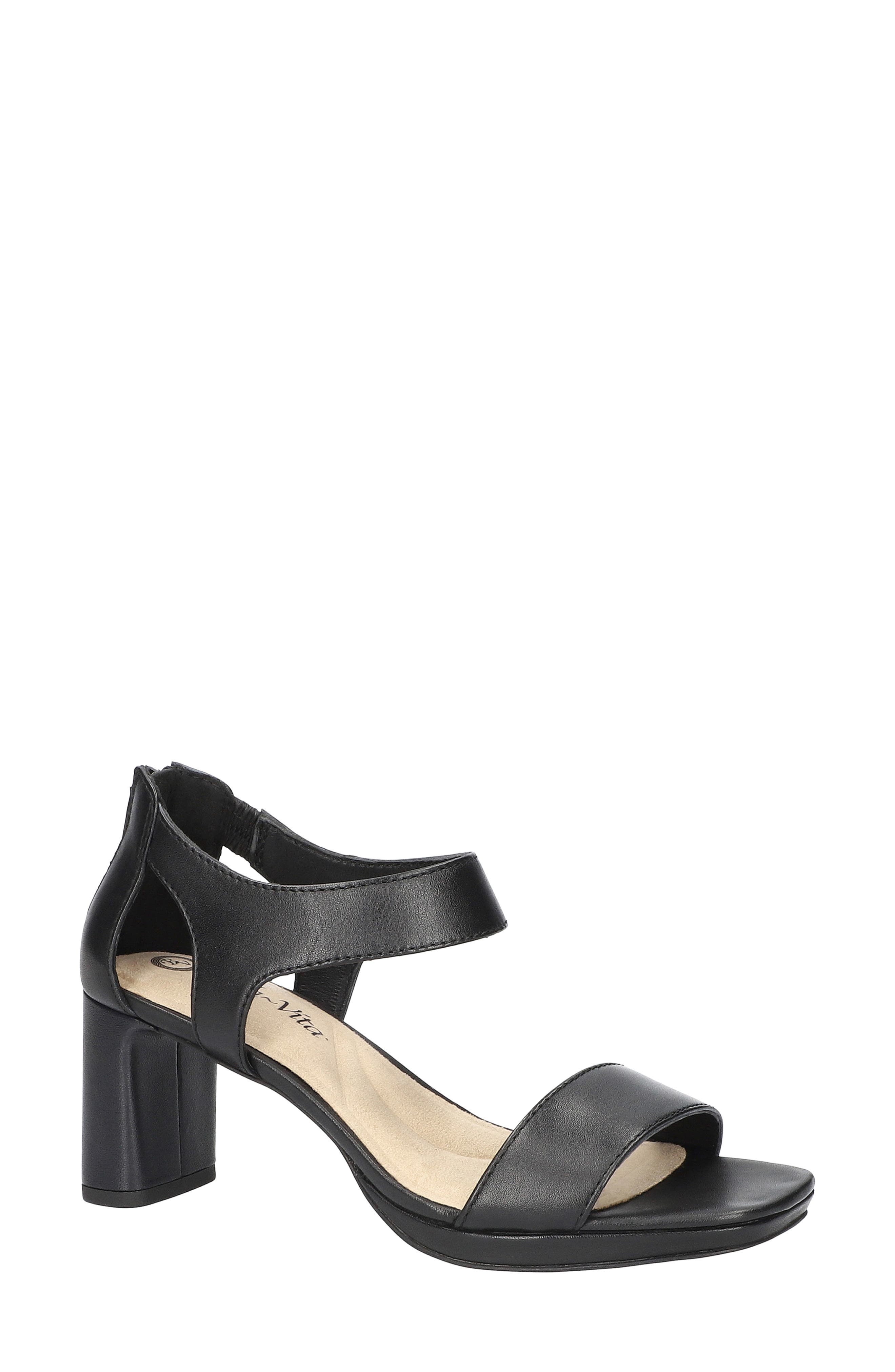 Bella Vita Sonic Ankle Strap Sandal, Main, color, Black Leather