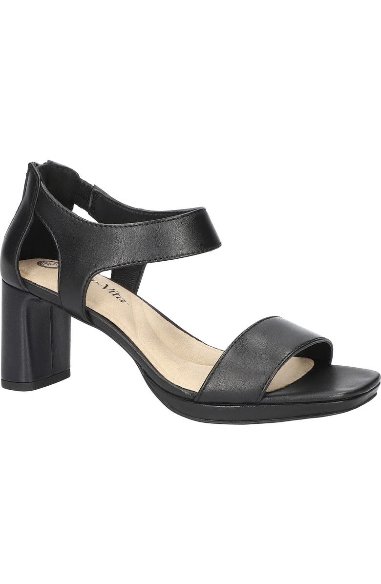 Bella Vita Sonic Ankle Strap Sandal, Main, color, Black Leather