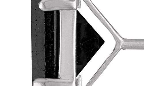 Fuzion Creations Square Black Sapphire Stud Earrings In White Gold