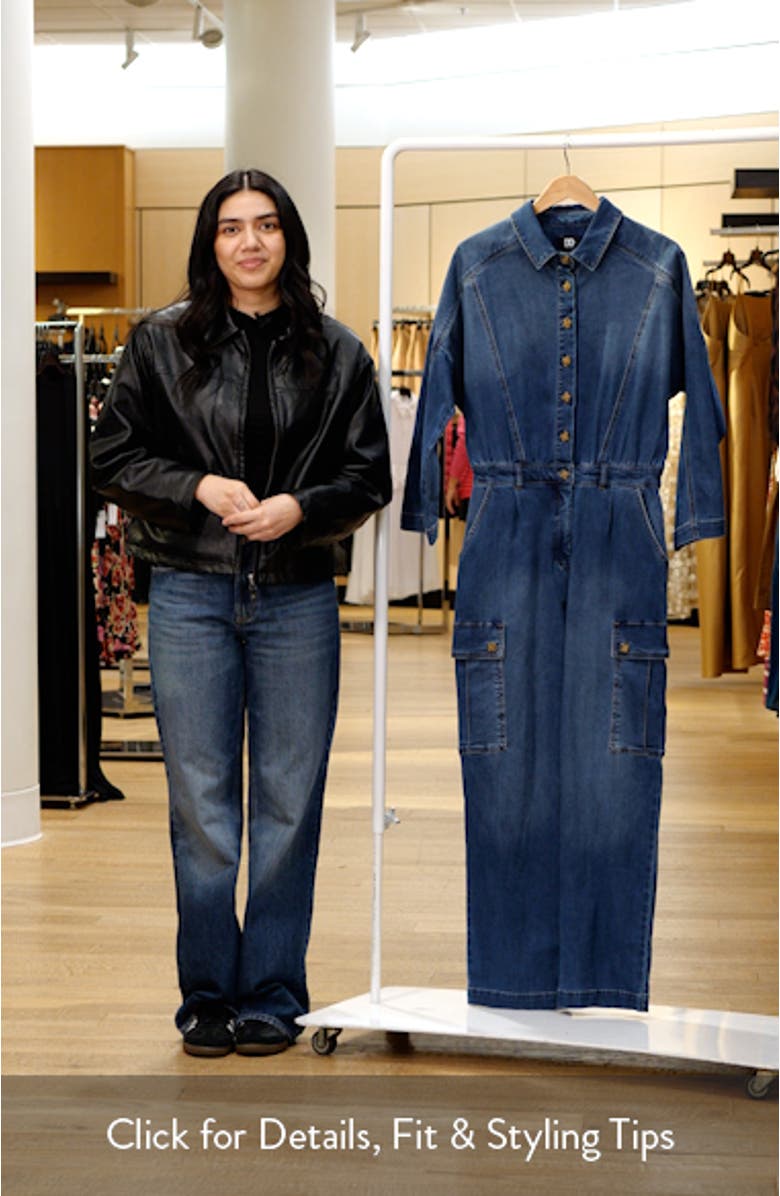 Denim Cargo Jumpsuit, sales video thumbnail