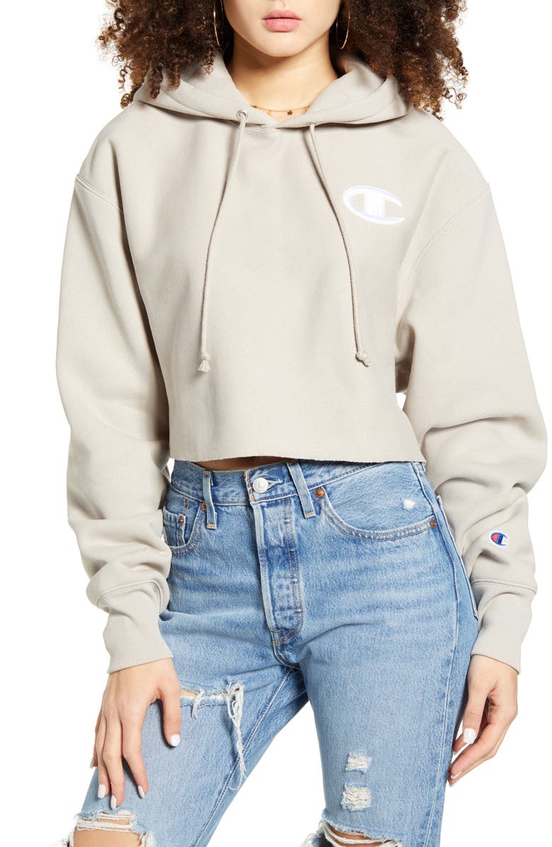 Champion Reverse Weave Crop Hoodie, Main, color,