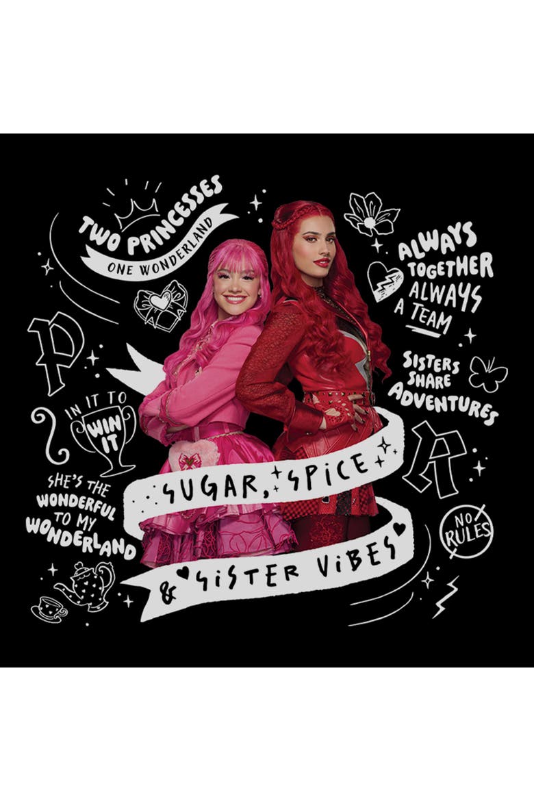 Boy's Descendants Wicked Wonderland Sugar Spice Sister Vibes  Graphic T-Shirt, Alternate, color, Black