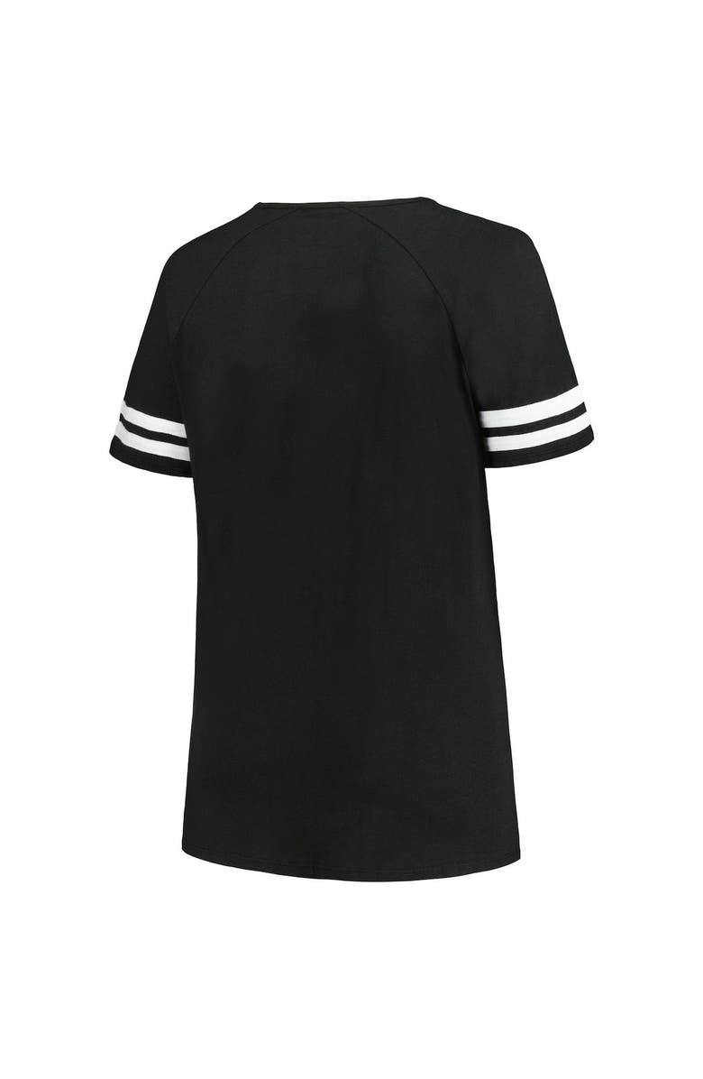 FANATICS Women's Fanatics Branded Black Jacksonville Jaguars Plus Size Logo Notch Neck Raglan Sleeve T-Shirt, Alternate, color, 