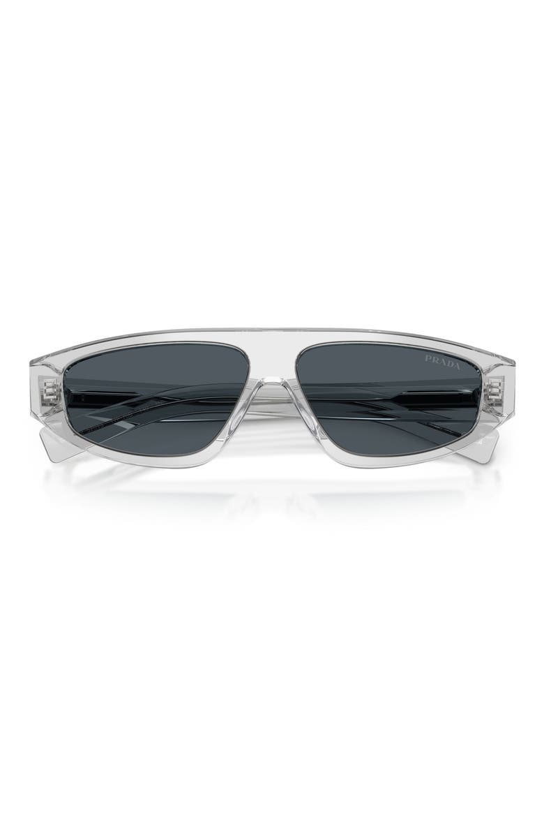 57mm Irregular Sunglasses, Alternate, color, CRYSTAL GREY / DARK GREY
