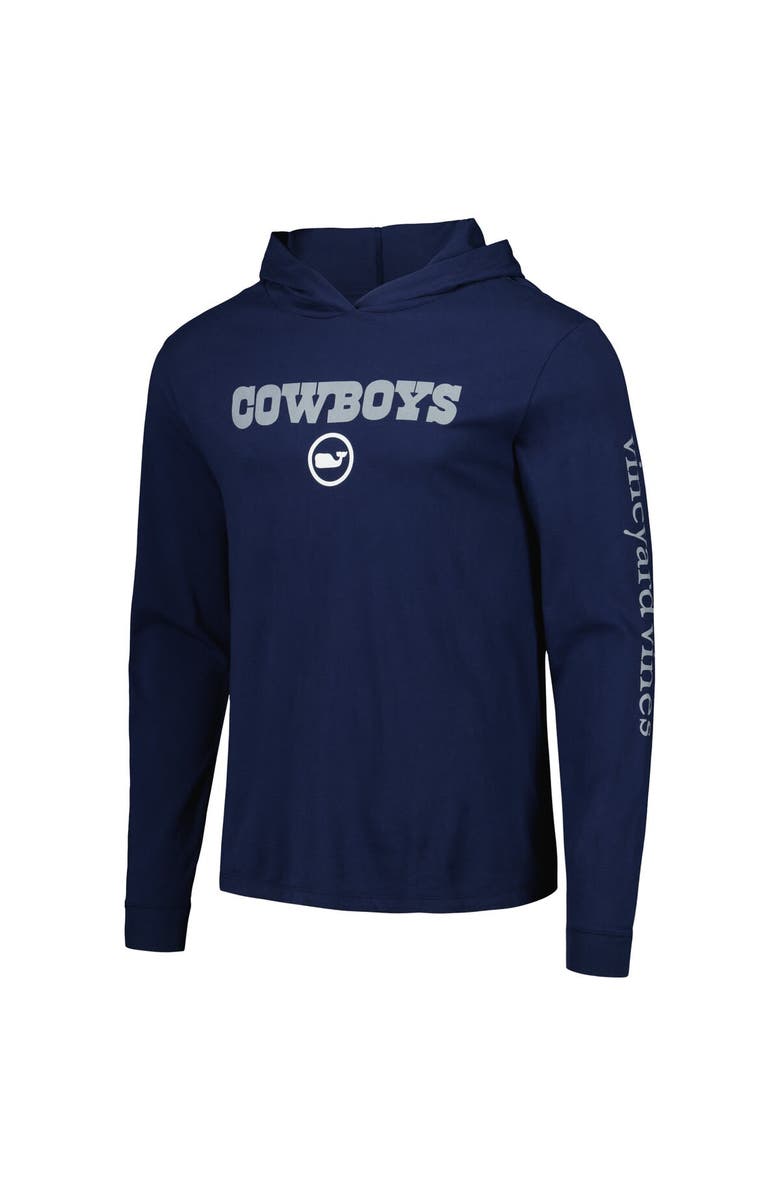 vineyard vines Men's Vineyard Vines Navy Dallas Cowboys Whale Dot Hoodie Long Sleeve T-Shirt, Alternate, color, 