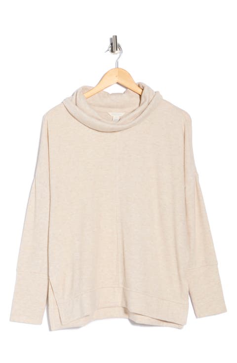 Cowl Neck Long Sleeve Tunic Top