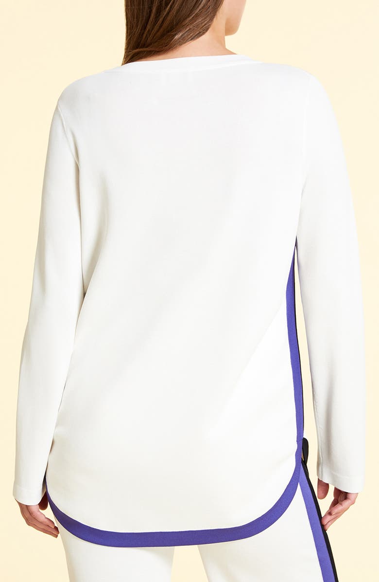 Marina Rinaldi Abaca Tipped Long Sleeve Tunic Sweater, Alternate, color,