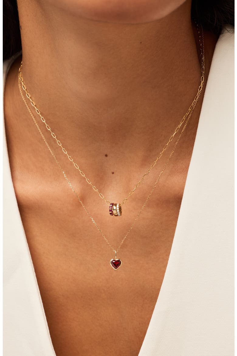 Solid Yellow Gold - Heirloom Heart Necklace, Alternate, color, Gold