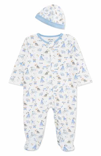 Little Me Puppy Play Cotton Footie & Hat Set