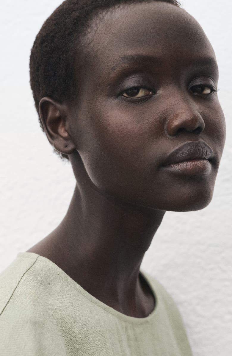 MANGO Oversize Cuffed Sleeve Top, Alternate, color, Aqua Green