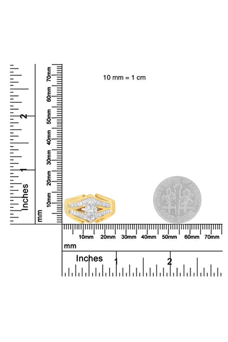 14KT Two-Toned Gold 1.0 cttw Diamond Cocktail Ring, Alternate, color, Yellow