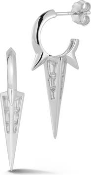 GLAZE JEWELRY Cubic Zirconia Spike Hoop Earrings