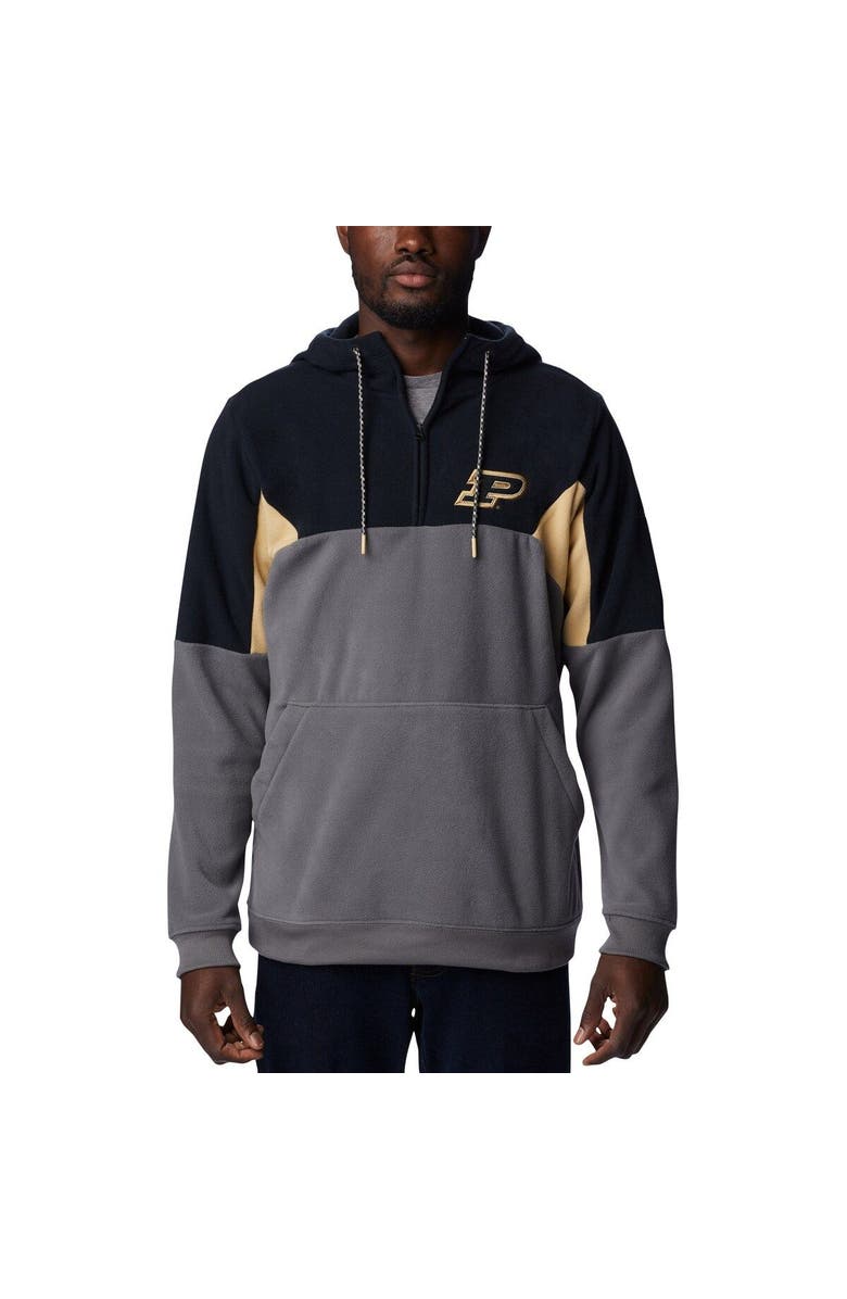 Columbia Men's Columbia Charcoal Purdue Boilermakers Lodge Quarter-Zip Hoodie, Main, color, 
