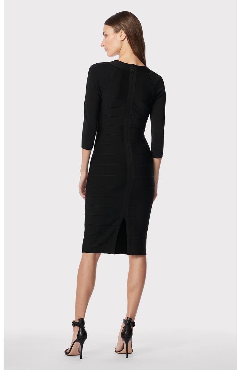 Herve Leger Square Neck Icon Dress, Alternate, color, Black