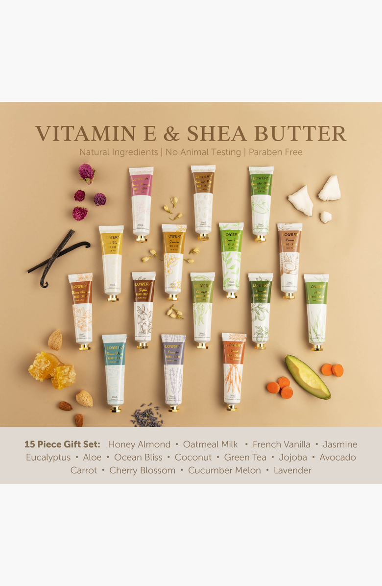 Lovery Aromatherapy Lotion Hand Cream Set, Alternate, color, Off-White / Gold