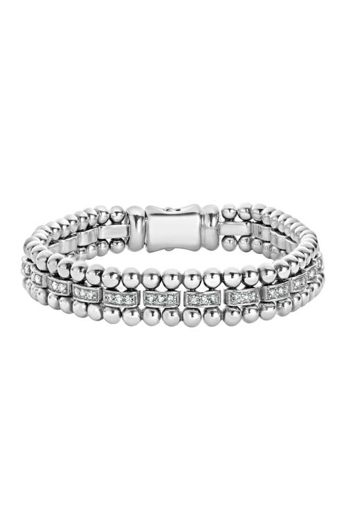 Lagos Caviar Spark Diamond Link Bracelet In Silver/diamond
