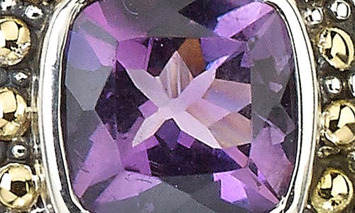 Samuel B. Sterling Silver & 18k Gold Semiprecious Stone Cushion Stud Earrings In Purple