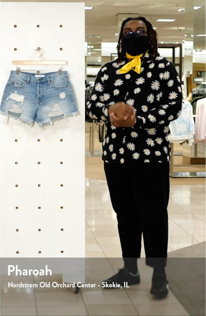 Destroyed Nonstretch Denim Cutoff Shorts, sales video thumbnail