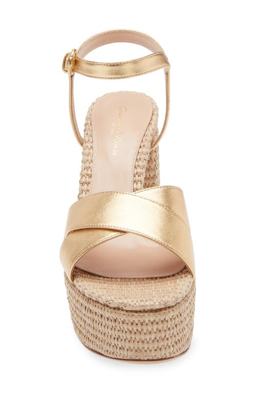 Gianvito Rossi Bebe Quarter Strap Platform Sandal In Gold