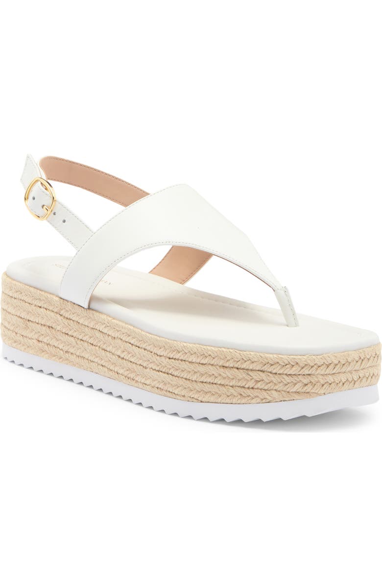 Stuart Weitzman Mel Espadrille Flatform Sandal, Main, color, White.