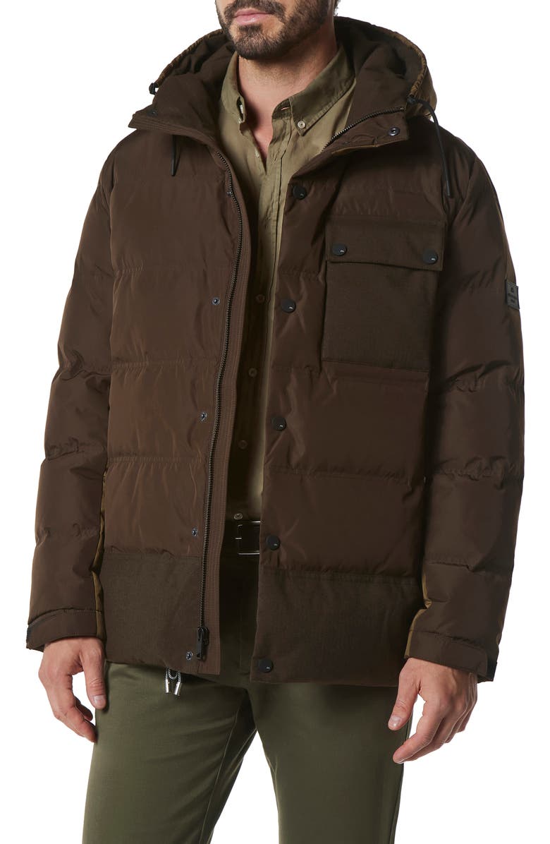 Marc New York Halifax Hooded Water Resistant Down & Feather Fill Jacket, Main, color, 