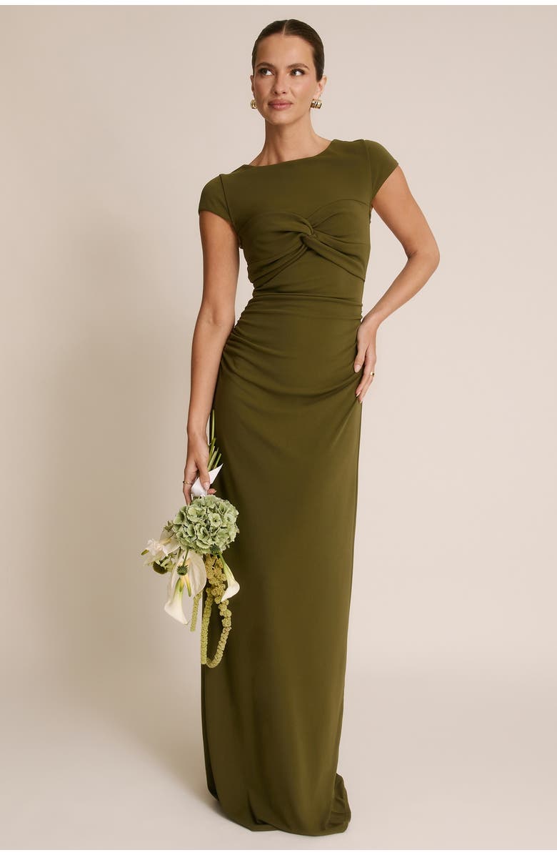 Six Stories Twist Bust Short Sleeve Stretch, Main, color, Fern