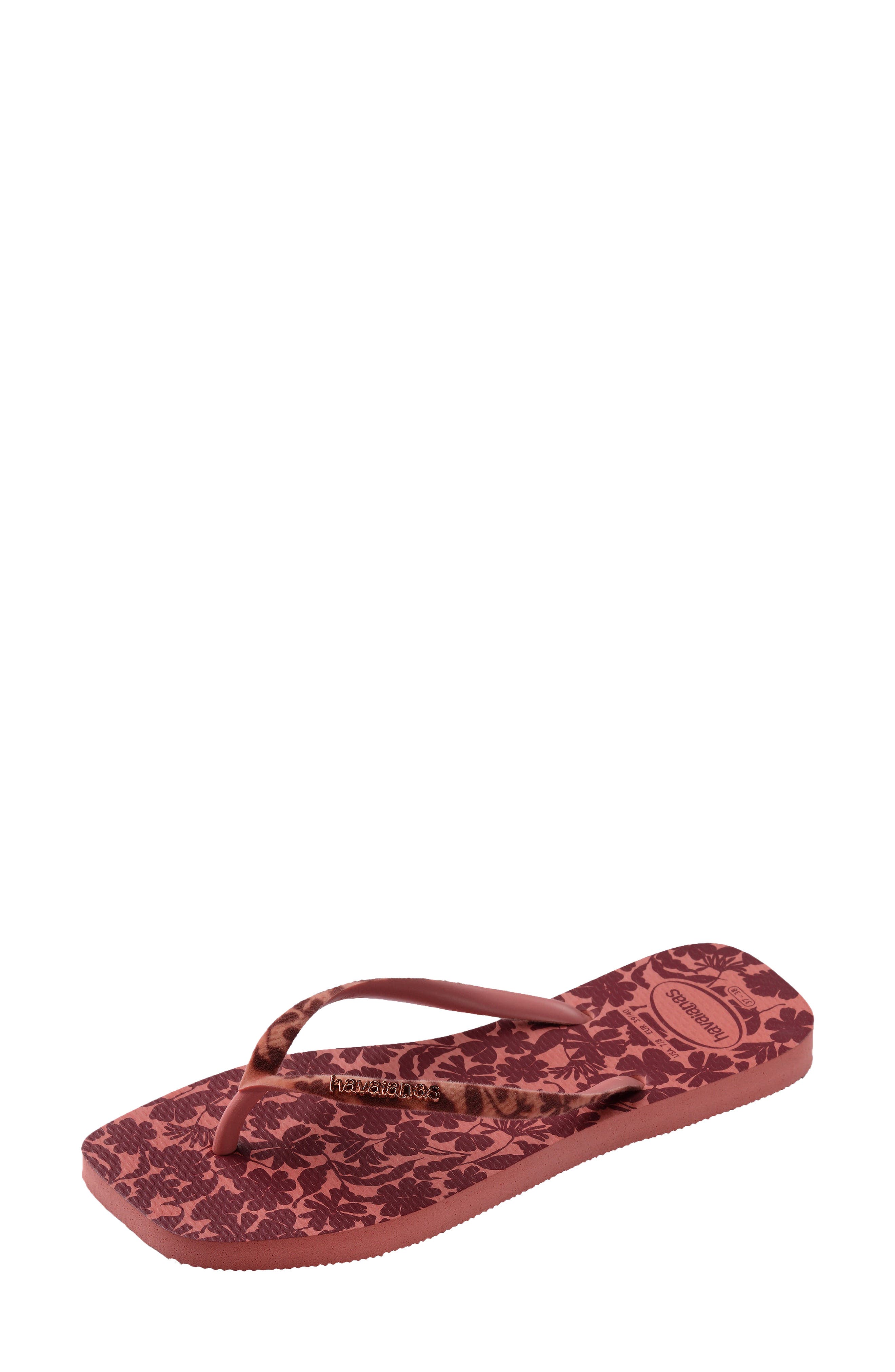 Flocked Strap Flip Flop, Alternate, color, CANYON CLAY