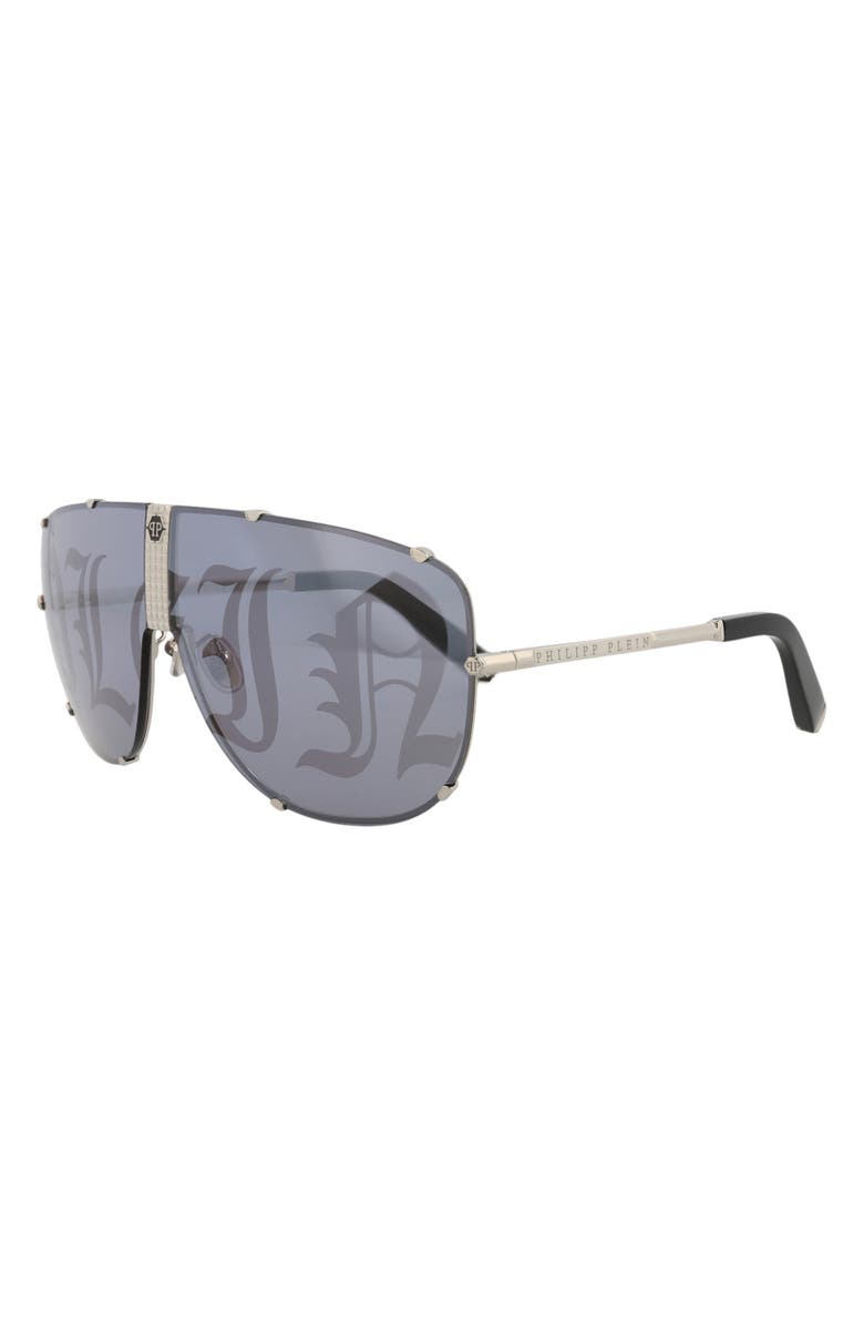 PHILIPP PLEIN 69mm Shield Sunglasses, Alternate, color, Palladium Palladium Silver