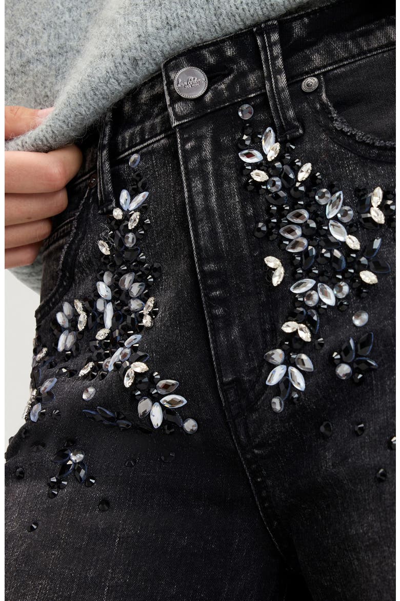 Embellished High Waist Wide Leg Jeans, Alternate, color, FRIESIAN WASH