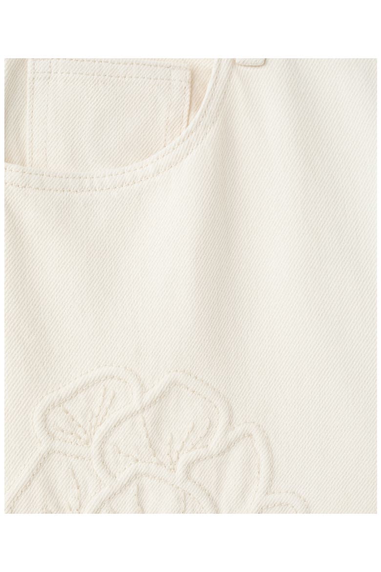 Flower Embroidered Straight Leg Jeans, Alternate, color, ECRU
