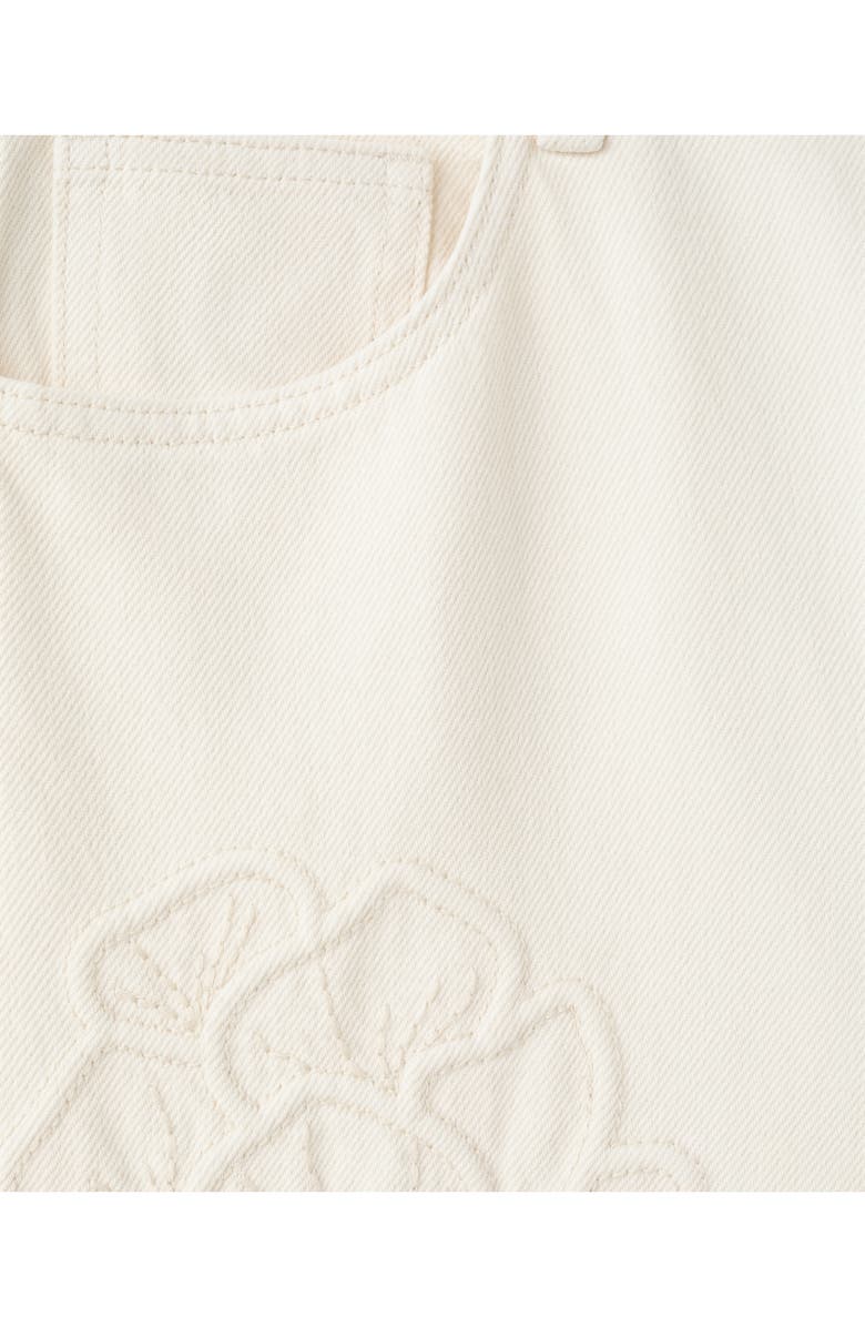 MANGO Flower Embroidered Straight Leg Jeans, Alternate, color, Ecru