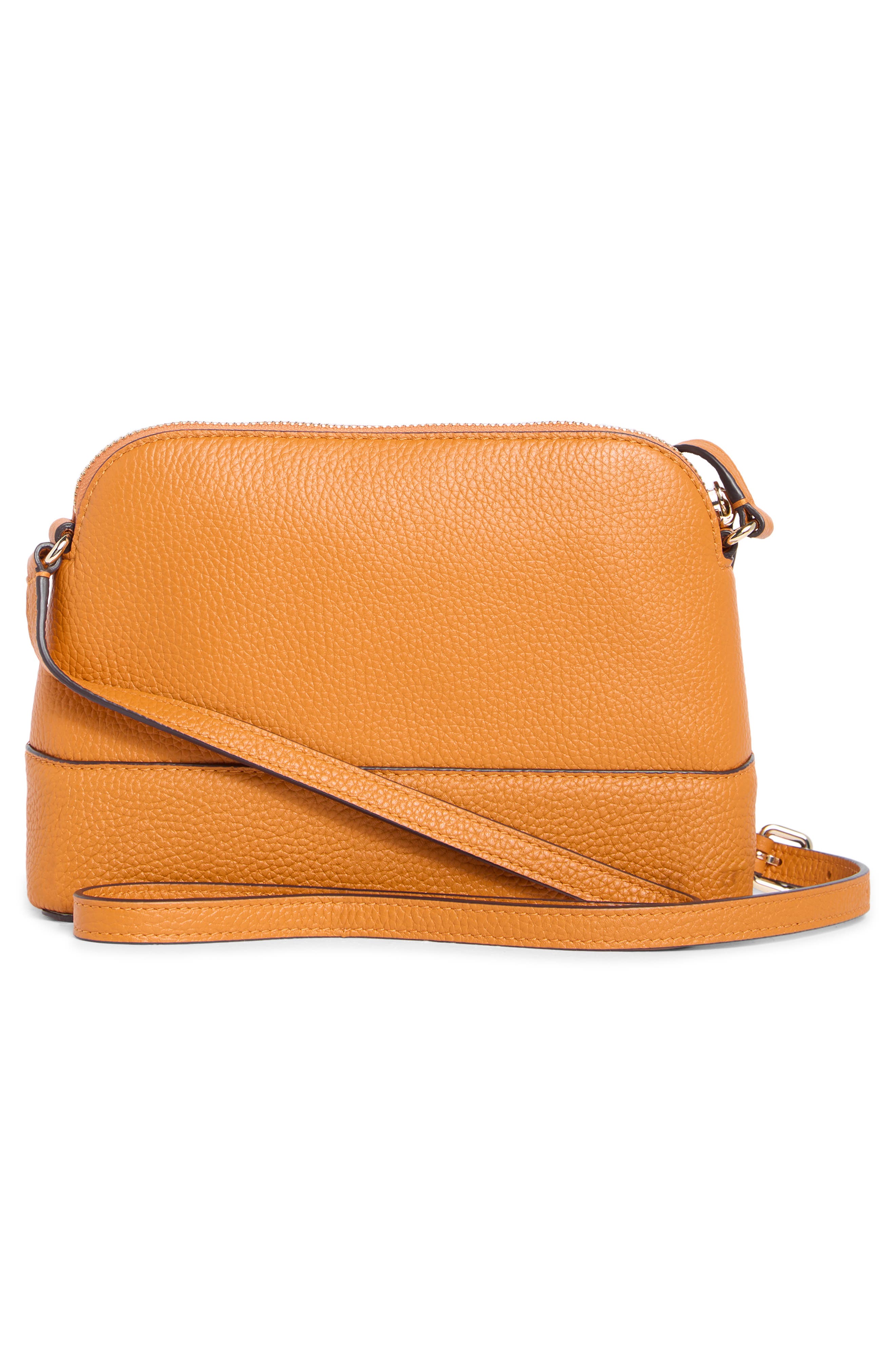 southport ave hannah leather crossbody bag, Alternate, color, ORANGE JASPER
