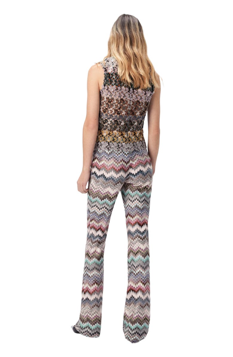 Missoni High-neck Top In Striped Embroidered Lace, Alternate, color, Multicoloured