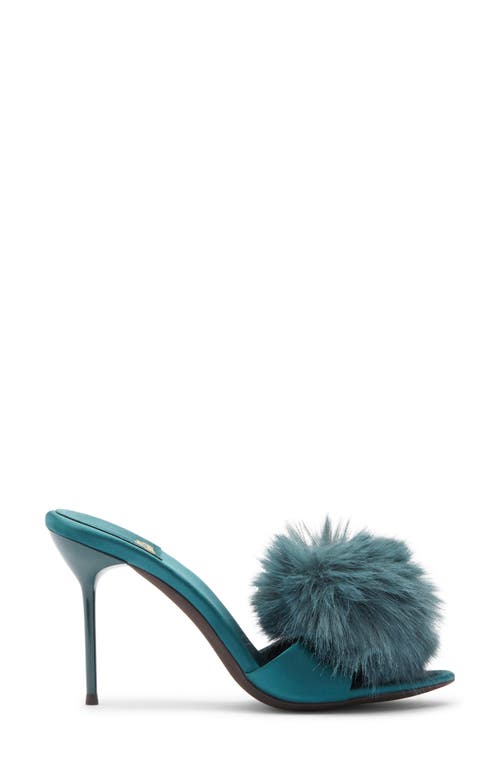 Jeffrey Campbell Shopaholic Faux Fur Pom Slide Sandal