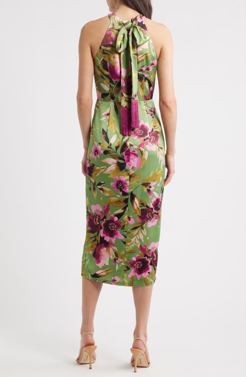 Eliza J Floral Twist Neck Midi Dress In Multi