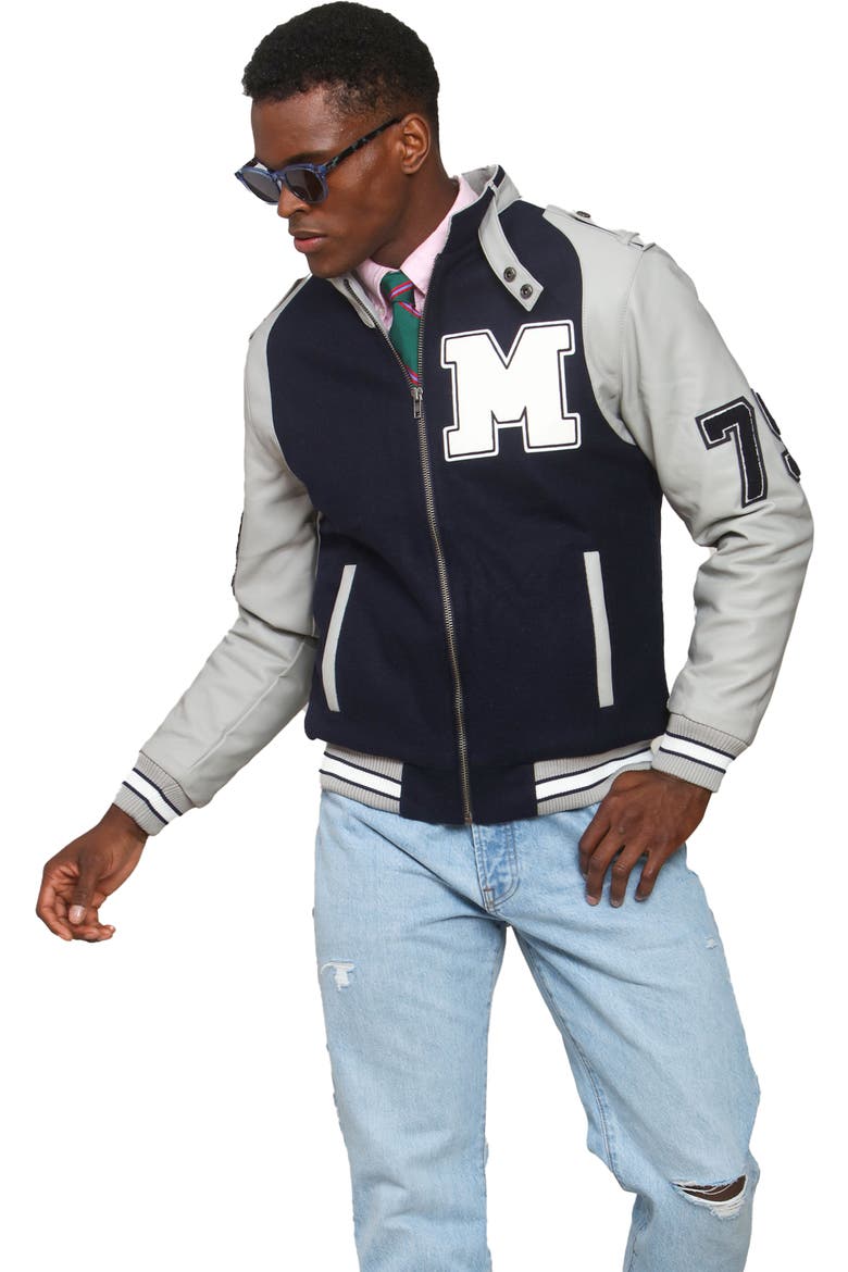 Varsity Jacket, Main, color, Navy