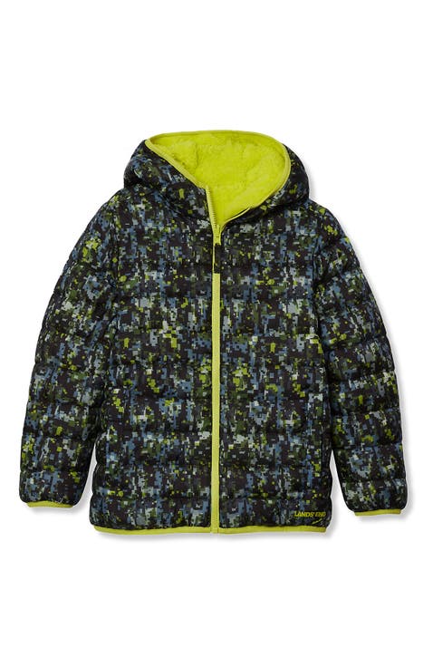 Boys Water Resistant Reversible Hooded Jacket