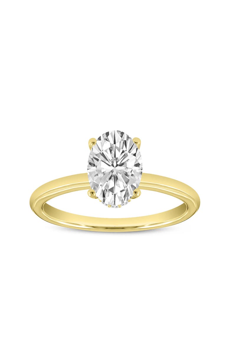 LuvMyJewelry Anastasia 14K Gold Oval Cut Solitaire Hidden Halo Ring - 1.55 Ct, Main, color, 14K Yellow Gold