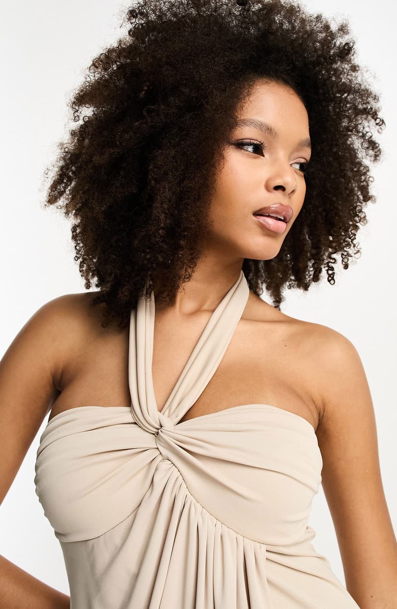 ASOS DESIGN Twisted Halter Maxi Dress, Alternate, color, 