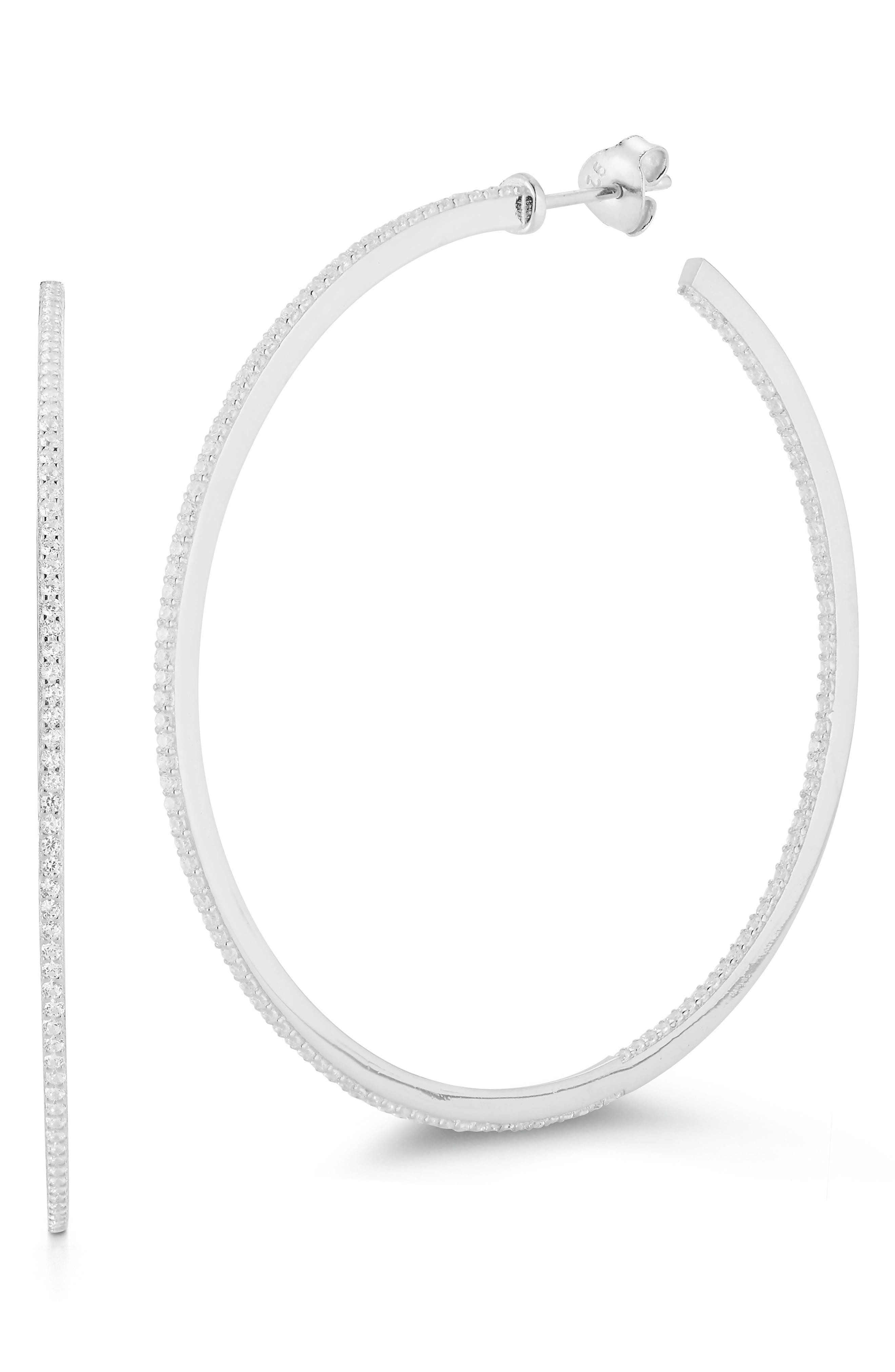 CHLOE AND MADISON XL Pavé Cubic Zirconia Hoop Earrings