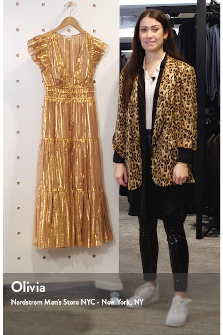 Justyne Metallic Stripe Silk Blend Maxi Dress video