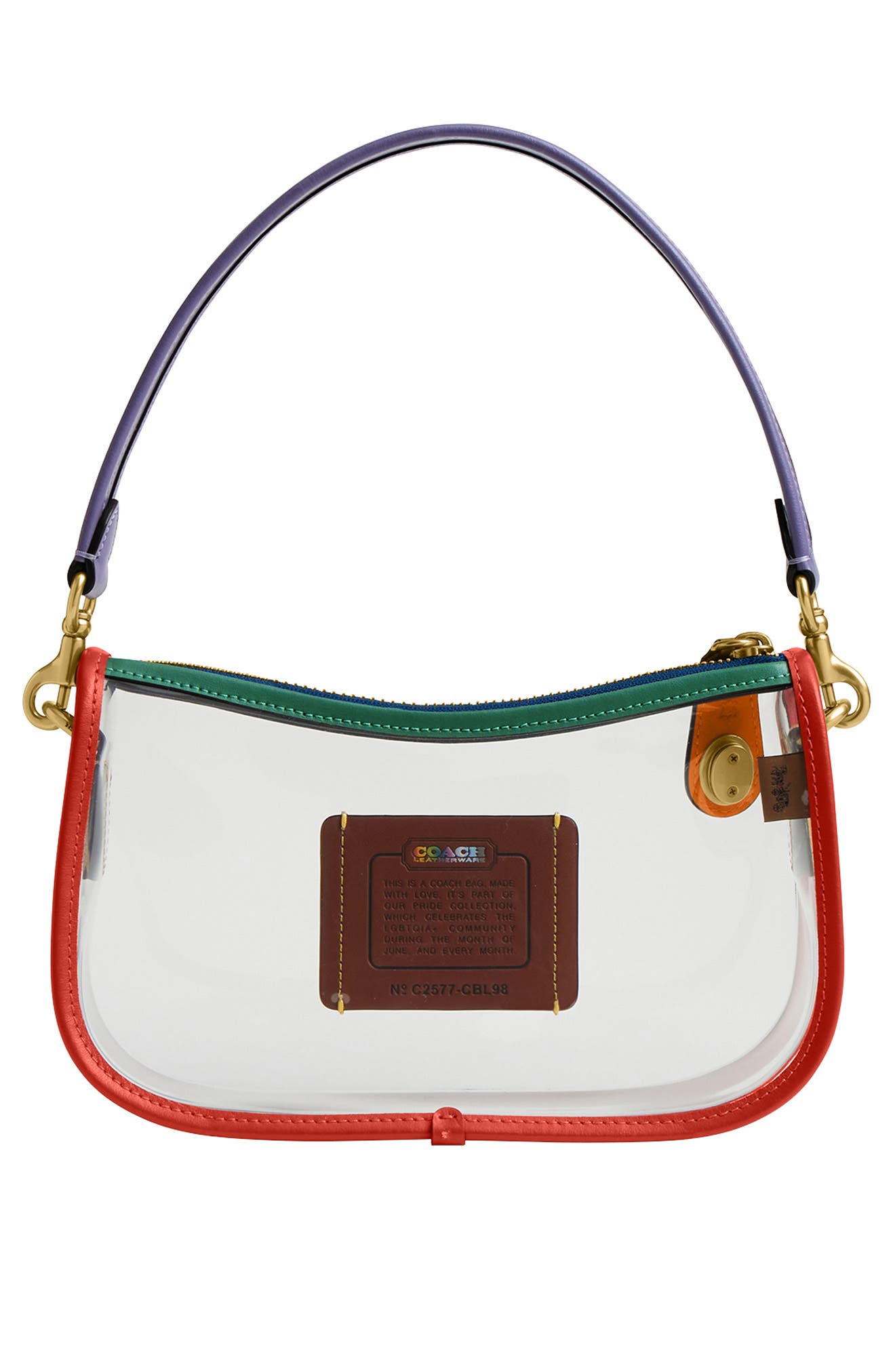COACH Originals Rainbow PVC Clear Shoulder Bag, Alternate, color, 