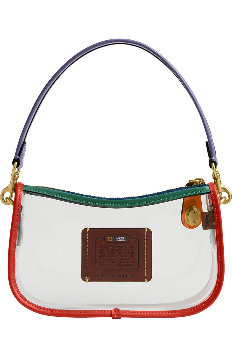 COACH Originals Rainbow PVC Clear Shoulder Bag, Alternate, color,