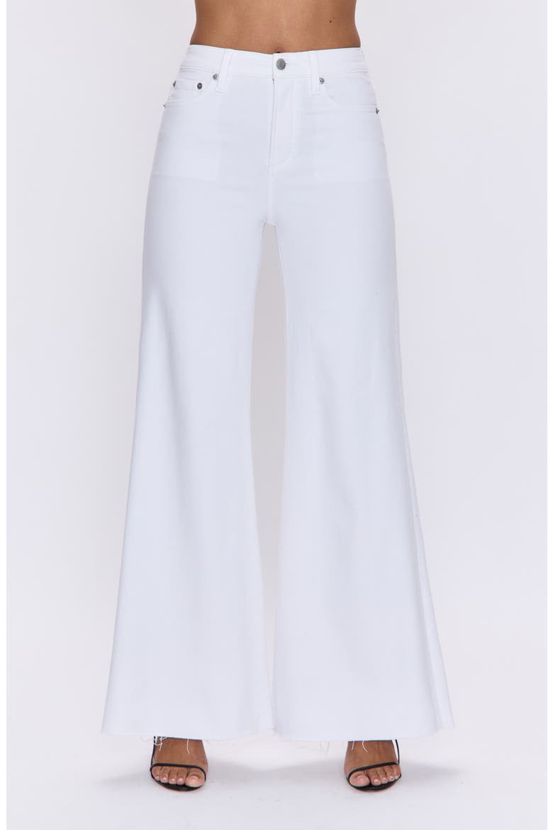 Izzy High Waist Raw Hem Wide Leg Jeans, Main, color, VIVID WHITE