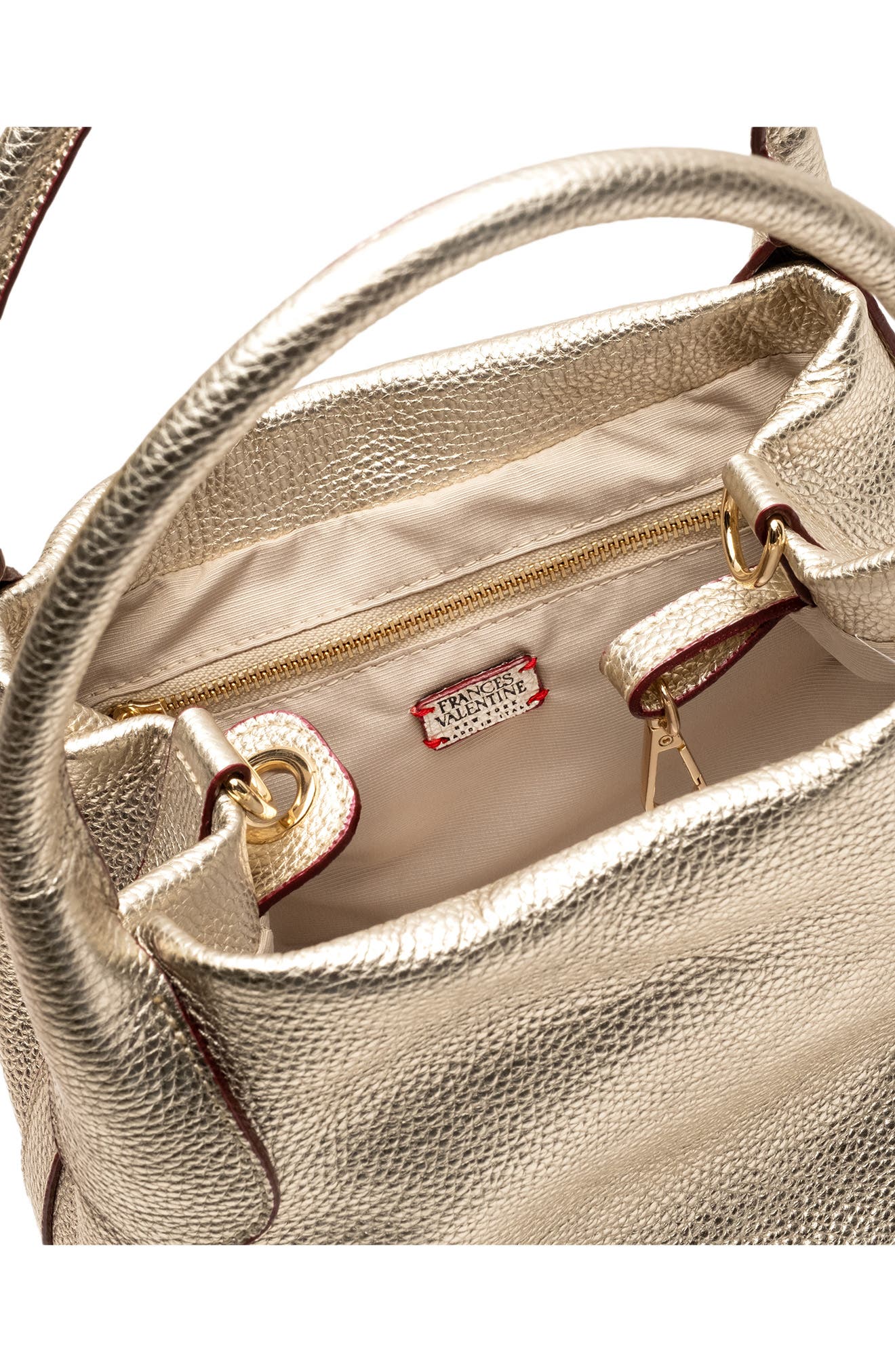 Sweet Pea Mini Metallic Leather Handbag, Alternate, color, GOLD